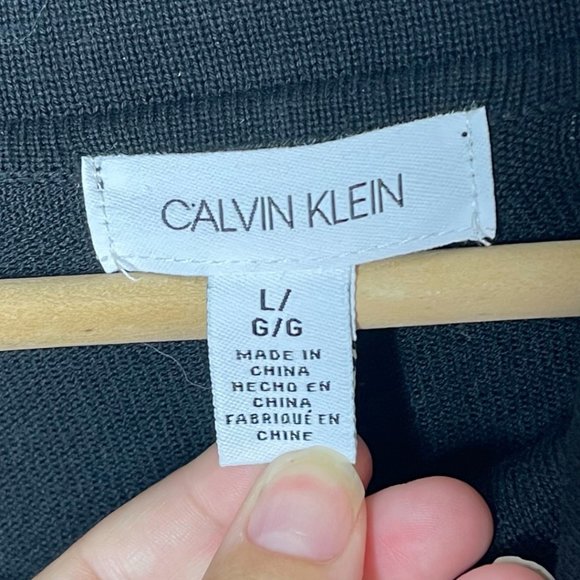 CALVIN KLEIN | Scoop Neck Logo Pullover Sweatshirt Black | Size L - Picture 6 of 11